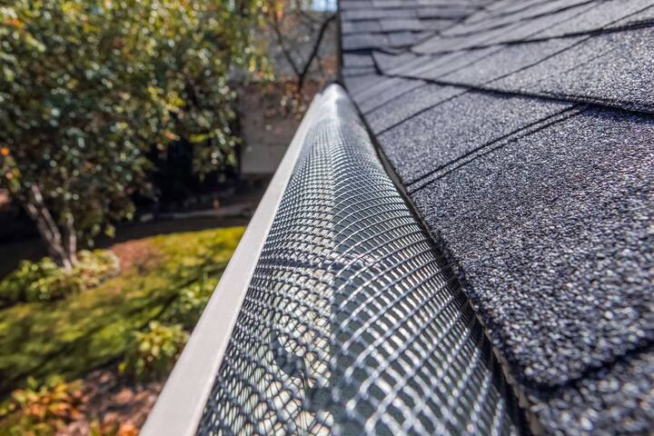 A contractor demonstrating the effectiveness of a gutter guard to a potential client in Shreveport